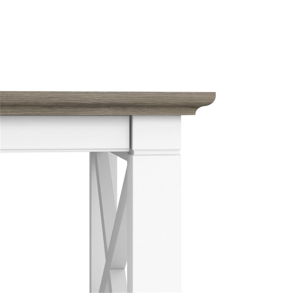 Bush Furniture Key West Tall TV Stand with Set of 2 Bookcases, Farmhouse Entertainment Center for 65 Inch Television, 17D x 60W x 66H, Pure White and Shiplap Gray