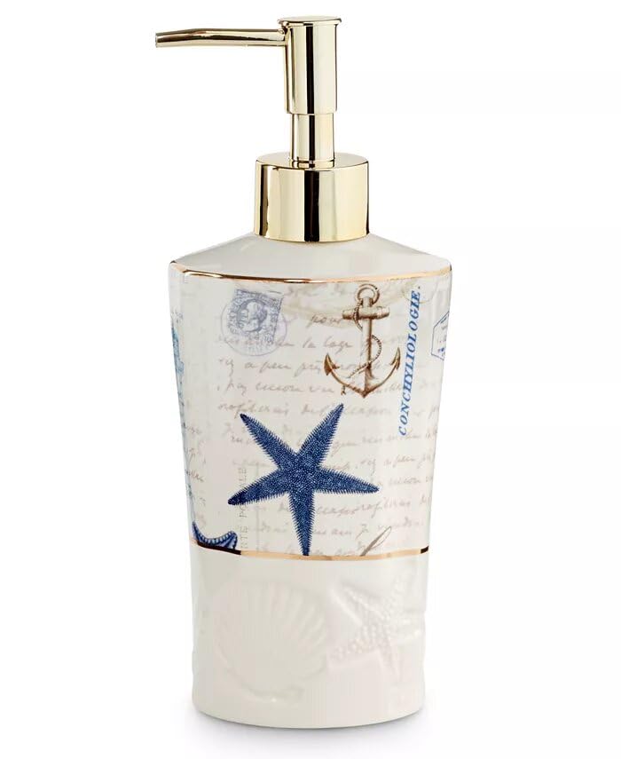 Avanti Linens Lotion Pump/Soap Dispenser - Nautical Inspired Guest Bathroom Essentials (Antigua Collection)