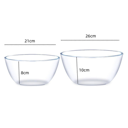 ADESUGATA Glass Mixing Bowl, Suitable for Salads, Heat-Resistant Mixing, kneading, Fermentation, Baking and whisking