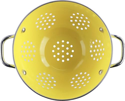 Calypso Basics by Reston Lloyd Powder Coated Enameled Colander, 5 Quart, Lemon