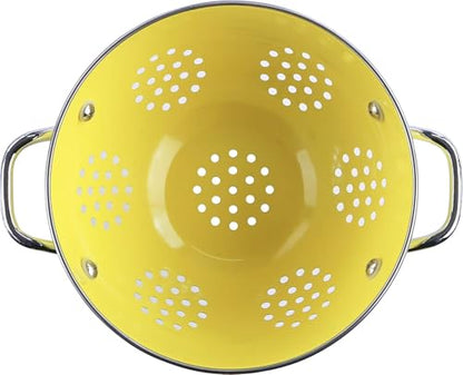 Calypso Basics by Reston Lloyd Powder Coated Enameled Colander, 5 Quart, Lemon