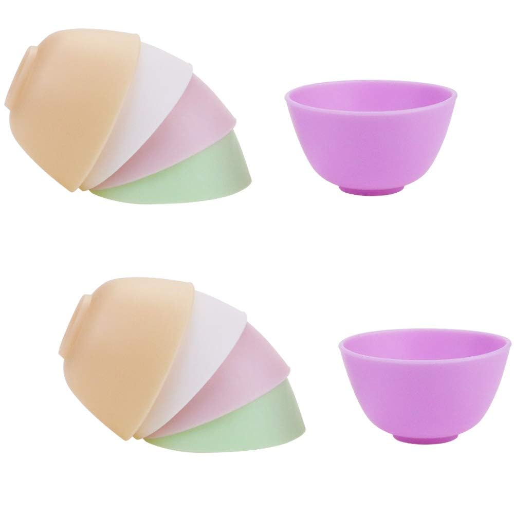 BILLIOTEAM 10 PCS Multi-colorful Silicone Mixing, Prep, Serve, Condiment and Facial Mask Bowls for Skincare, DIY Craft, Resin, and Acrylic Painting