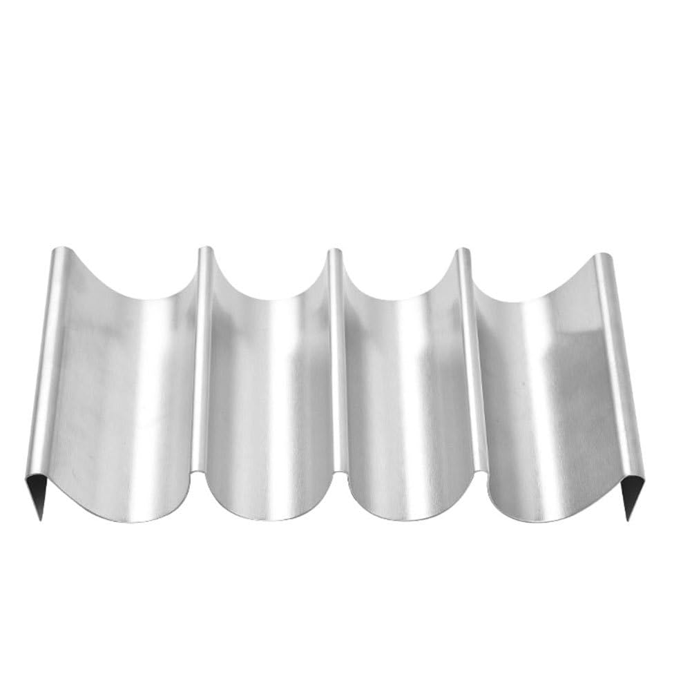 DEARMAMY Stainless Taco Holder Multi-Slot Taco Stand 9.84 Inch Compact Rack for Tacos Pancakes Hot Dogs Serving Home Restaurant Use