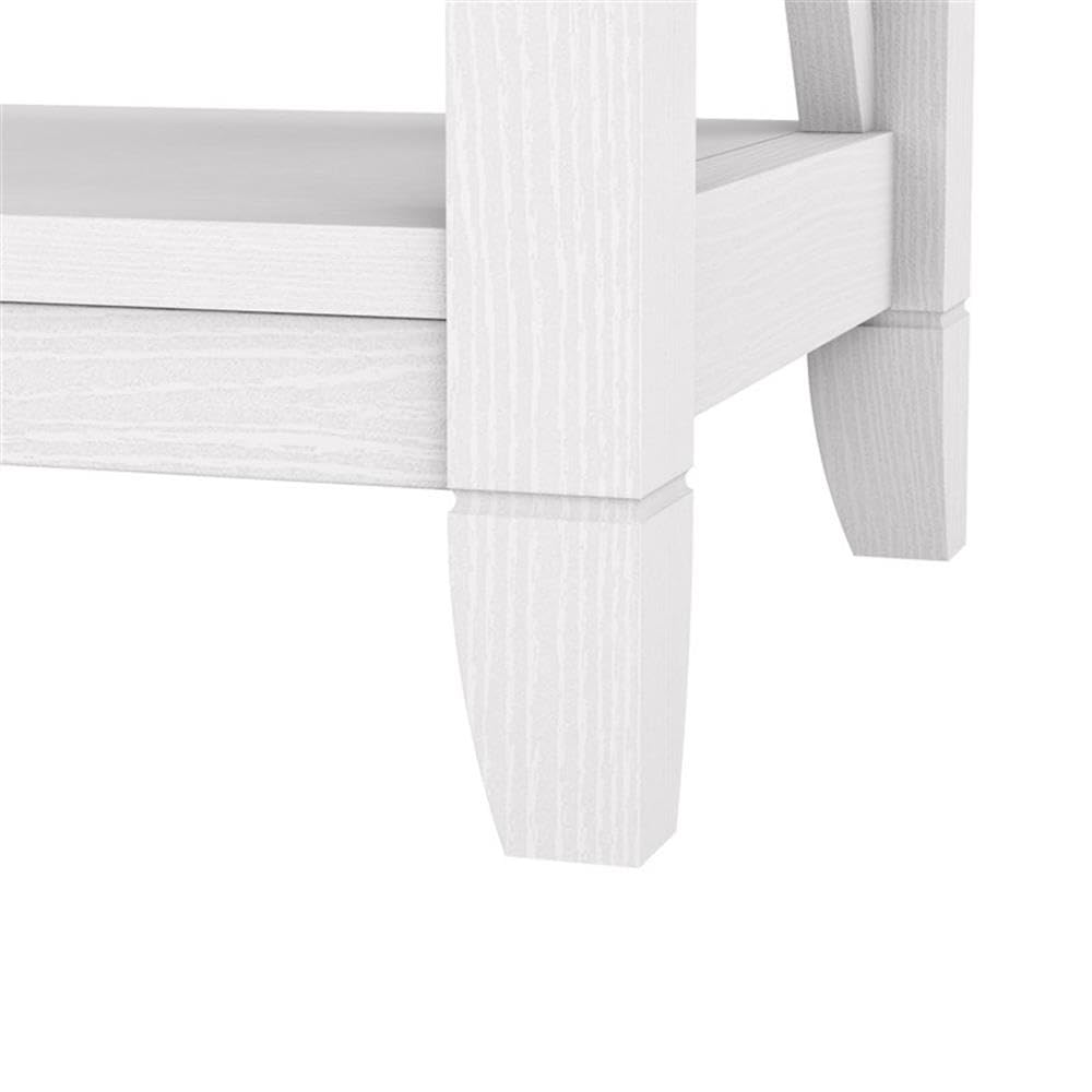 Bush Home Key West Tall TV Stand with Set of 2 Bookcases in Pure White Oak, Farmhouse Entertainment Center for 65 Inch Television