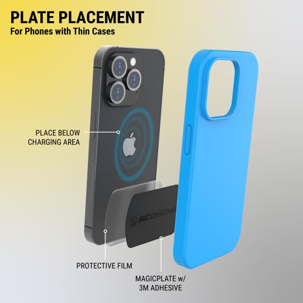 Scosche MAGRKI MagicMount Replacement Metal Plate Kit for Phone, Metal Plates for Magnetic Mount Cell Phone Holder for Car, Universal with All Devices and Phone Case, Black