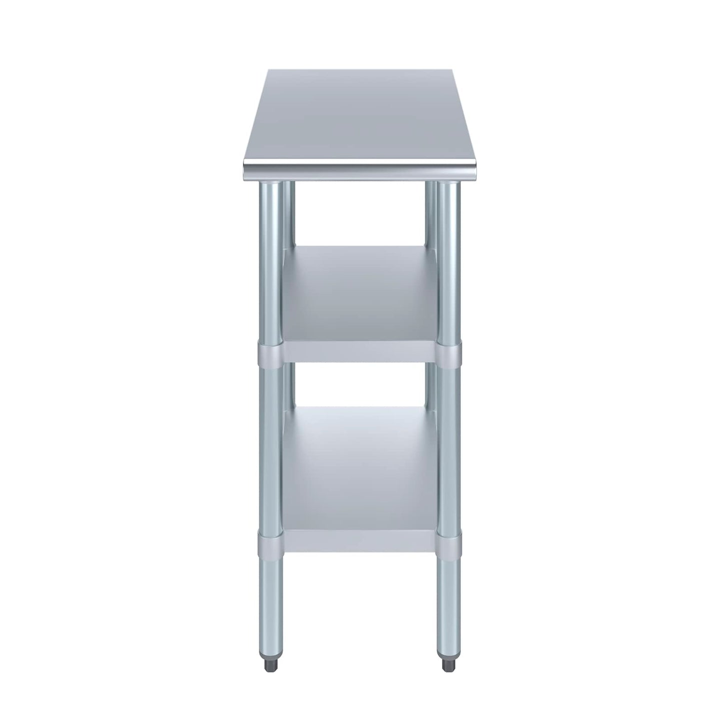 Stainless Steel Work Table with 2 Shelves | Metal Utility Table | Commercial & Residential NSF Utility (Stainless Steel Table with 2 Shelves, 30" Long x 24" Deep)
