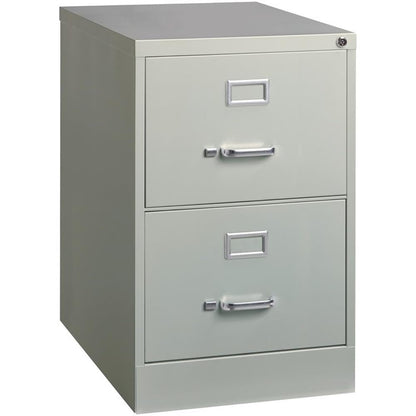 Pemberly Row 2 Drawers 28.38" Vertical Gray Metal Filing Cabinet Lockable Pre-Assembled Stationary Legal Size for Home, Office