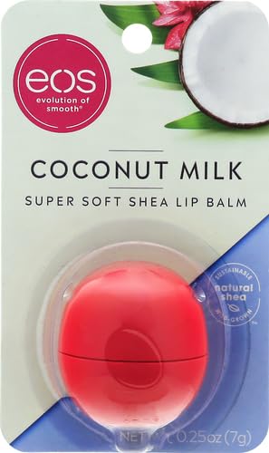 eos 100% Natural & Organic Lip Balm- Strawberry Sorbet, All-Day Moisture, Dermatologist Recommended for Sensitive Skin, Lip Care Products, 0.25 oz