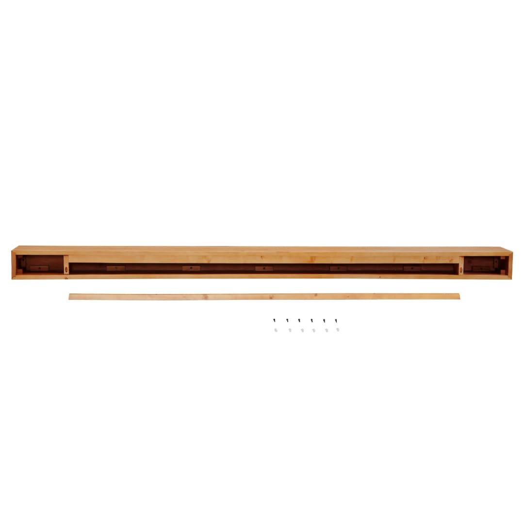 Touchstone Floating Fireplace Mantel Shelf – Solid Wood Wall-Mounted Mantel – Rustic Farmhouse Style 84 Inch – Natural Finish
