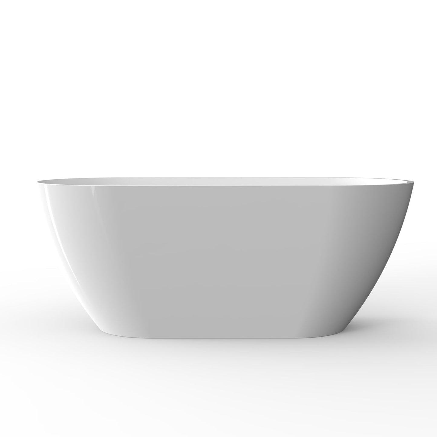 GarveeHome 67 Inch Acrylic Freestanding Bathtub, Deep Soaking Tub with Non-Slip Base, CUPC Certified Free Standing Tub, Chrome Drain Bath Tub, Modern Tub for Bathrooms, White