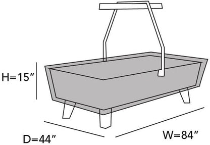 84W 44D 15H, Covermates Air Hockey Table Cover Water-Resistant All-Weather, Heavy-Duty Vinyl with Soft Lining, Touch