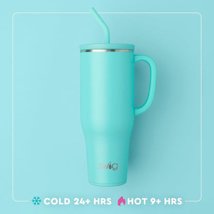 Swig Life 40oz Mega Mug, 40oz Tumbler with Handle and Straw, Extra Large Insulated Tumblers, Cup Holder Friendly Travel Mug (Sweethearts)