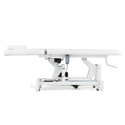 Artist hand Electrical Facial Bed for Esthetician 110V Removable Massage Table 2 Motor Beauty Bed Medical Aesthetic Tattoo Chair with Adjustments, Hand/Foot-Operated,White