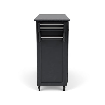 Create-a-Cart Black 2 Door Kitchen Cart with Black Granite Top by Home Styles
