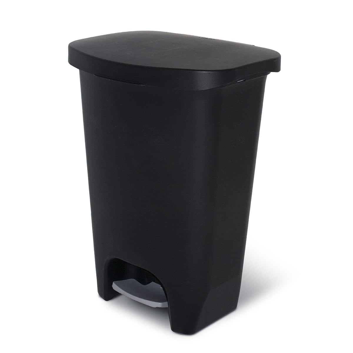 Glad Premium 20 Gallon Trash Can - Plastic Kitchen Waste Bin with Odor Protection of Lid, Stainless Steel Step On Foot Pedal and Garbage Bag Rings, Black