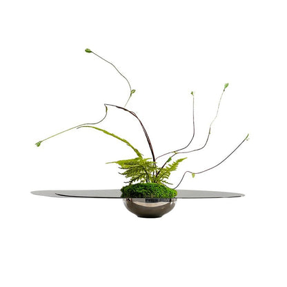 Bonsai Tree Pot for Fake Tree Light Luxury Hotel Living Room Table Floral Arrangement Stainless Steel Decoration Simulated Floral Arrangement for Office Living Room Greenery Decor