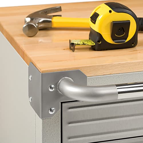 Seville Classics UltraHD Heavy Duty Rolling Cabinet Workbench Table w/Solid Wood Top, Workstation for Garage, Office, Workshop, Granite, 6-Drawer (28" W x 18" D