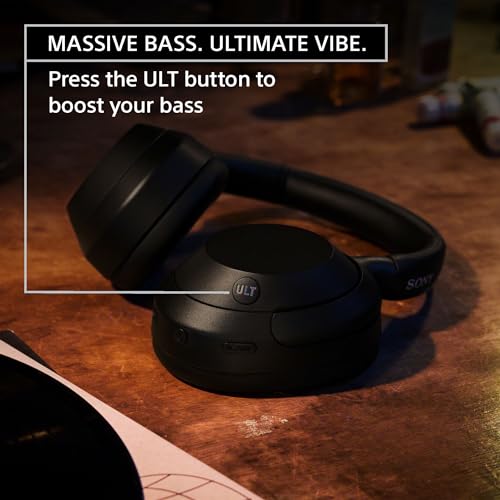 Sony ULT WEAR Over-Ear Noise Canceling Bluetooth Headphones with Alexa Built-in, Comfortable Design, 30-Hour Battery, Massive Bass, & Signature Noise Canceling Found in 1000X Series, Black
