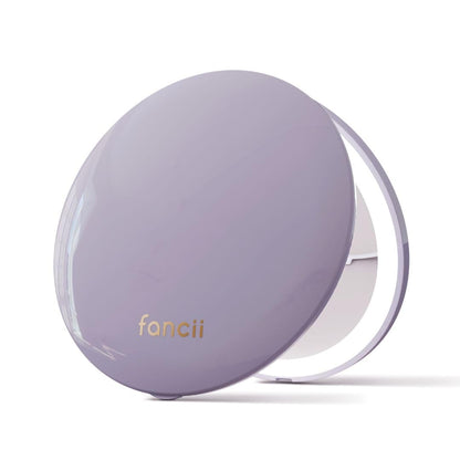 Fancii Mini Taylor Compact Magnifying Mirror with LED Light, 10x/1x, Rechargeable, 3 Light Settings, Dimmable - Small Lighted Travel Handheld Mirror for Pocket, Handbag, Purse, 2-Sided (Pink)
