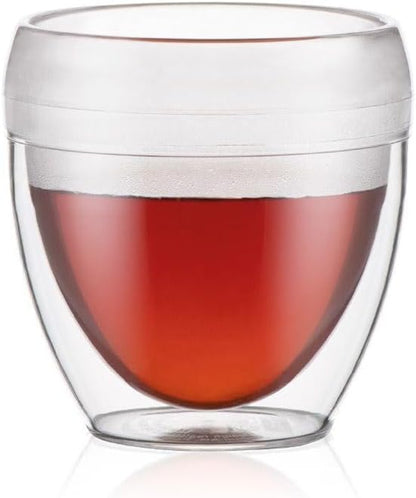 Bodum 8oz Pavina Outdoor Double-Wall Plastic Tumbler, BPA-Free, Set of 6, Clear