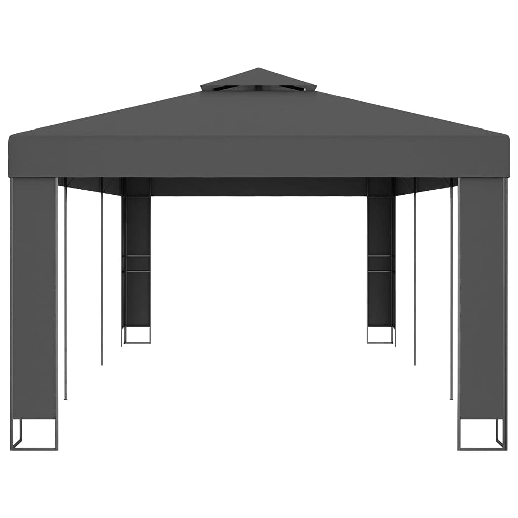 Anthracite Powder-Coated Steel Gazebo Canopy, 9.8x19.7 ft Water-Resistant Outdoor Tent for Patio, Garden, Events Outdoor Structures