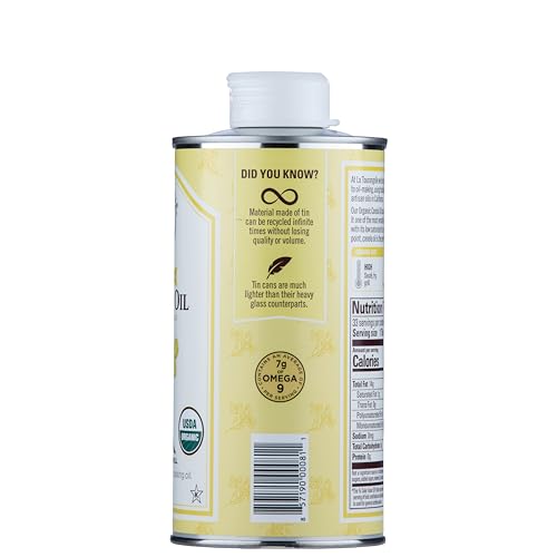 La Tourangelle, Organic Canola Oil, Expeller-Pressed Non-GMO Canola Seeds, Pesticide and Chemical Free, High Heat Neutral Cooking Oil, 16.9 Fl Oz