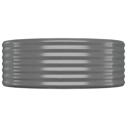 Foknhdi Large Oval Raised Garden Bed 199.6 x 39.4 x 14.2 in Grey Powder-Coated Steel Planter Box for Outdoor Patio, Modern Raised Flower & Vegetable Bed for Garden, Terrace and Balcony