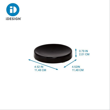 iDesign Ceramic Earth Collection Bar Soap Dish, Matte Black