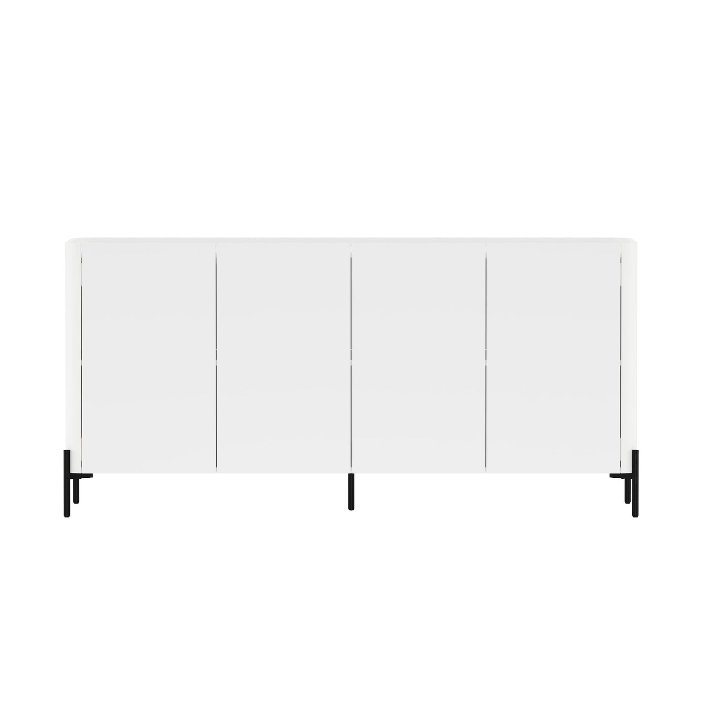 Manhattan Comfort Abbey 67" Sideboard Cabinet, Modern Console Table with Storage, Adjustable Shelves, Kitchen Buffet, Soft Close Doors, Handle-Free Design, Elevated Metal Legs, White