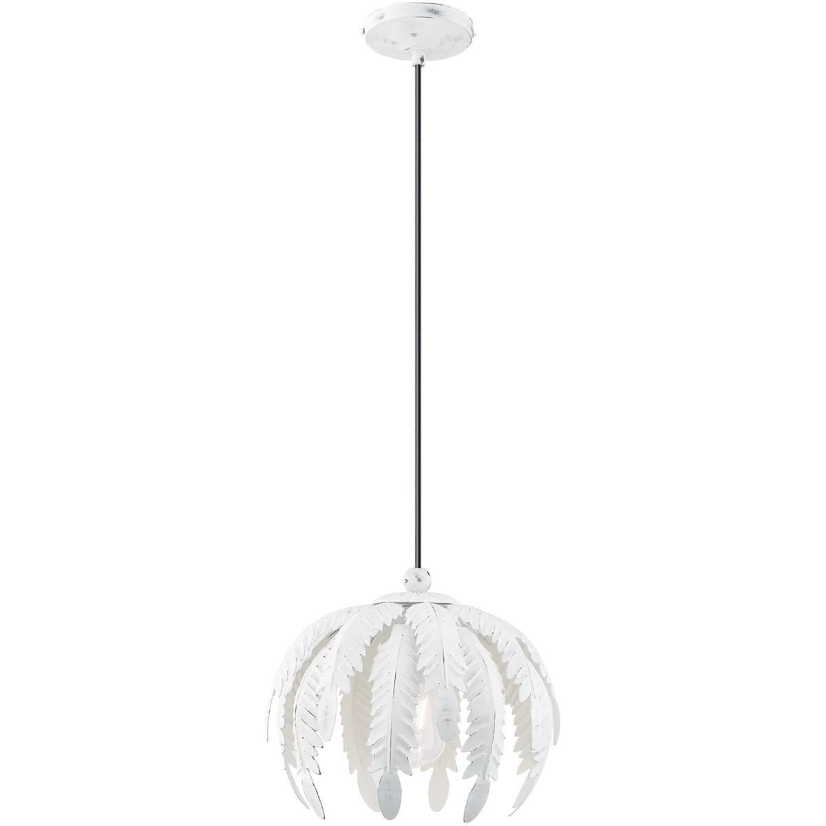 Livex Lighting 41231-60 Acanthus - One Light Mini Pendant, Antique White Finish with Antique White Metal Shade