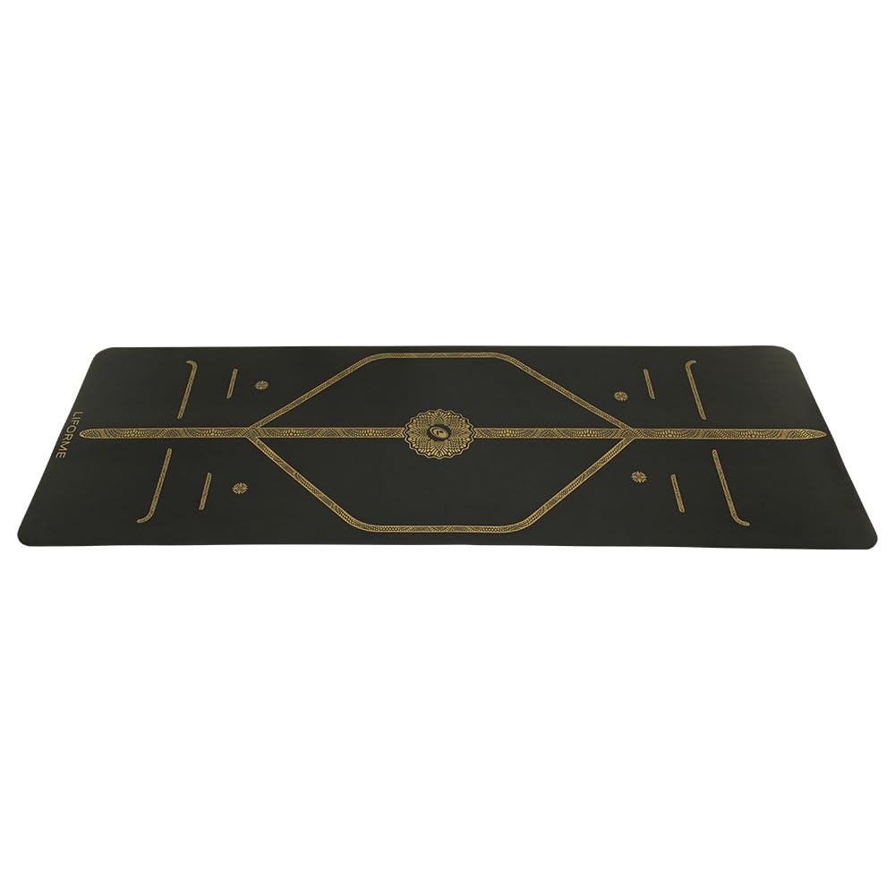 Liforme Travel Yoga mat – Patented Alignment System, Warrior-Like Grip, Non-Slip, Eco-Friendly, Ultra-Lightweight and Sweat Resistant, Made with Natural Rubber