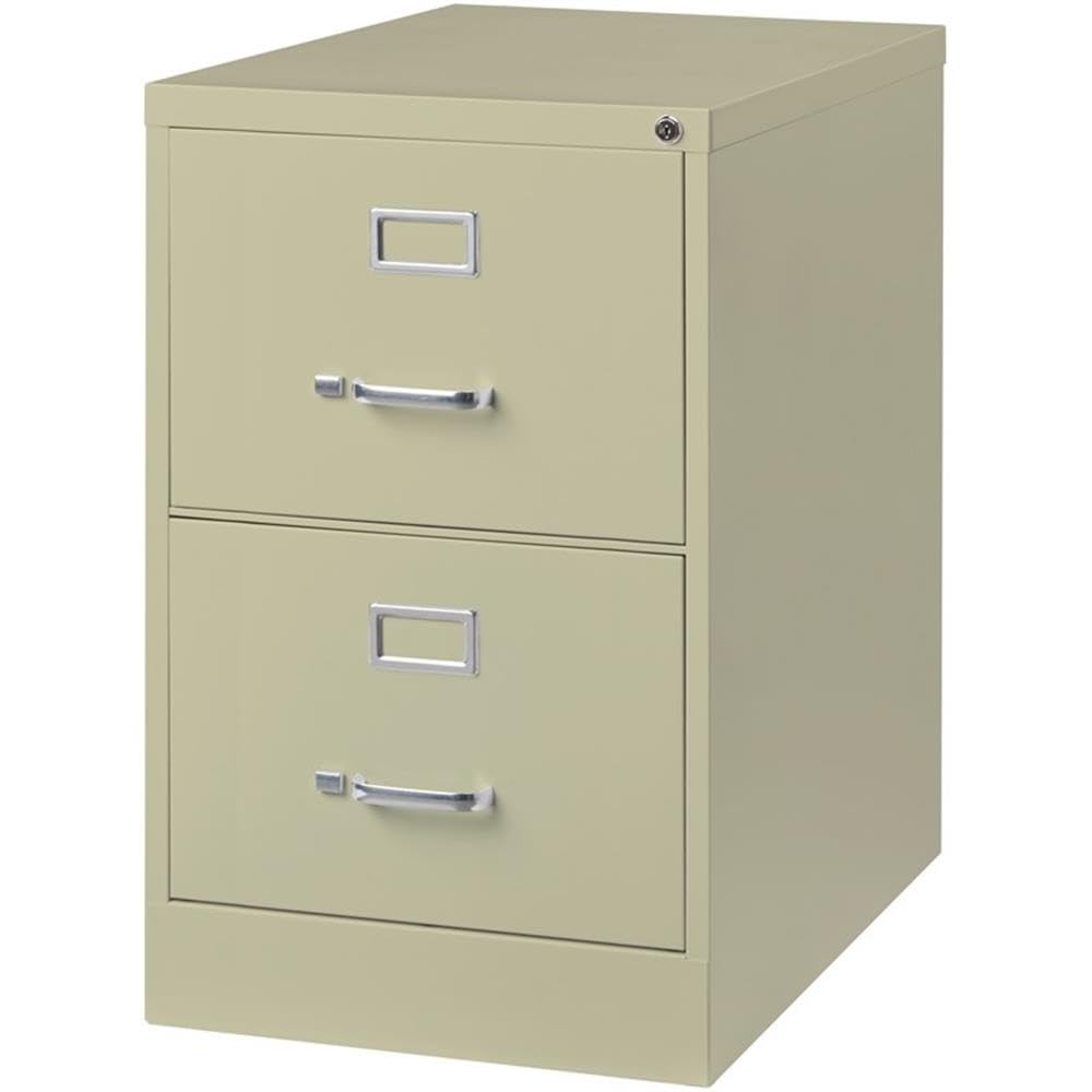 Pemberly Row 26.5" D Metal Vertical Filing Cabinet, Legal Width, 2 Drawer, Putty Finish, Durable Commercial Grade Steel, Lockable Office Storage for Files, Fully Assembled