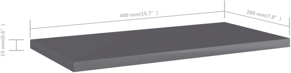 vidaXL Engineered Wood Bookshelf Boards - High Gloss Gray Replacements, Durable Storage Solutions for Modern Living