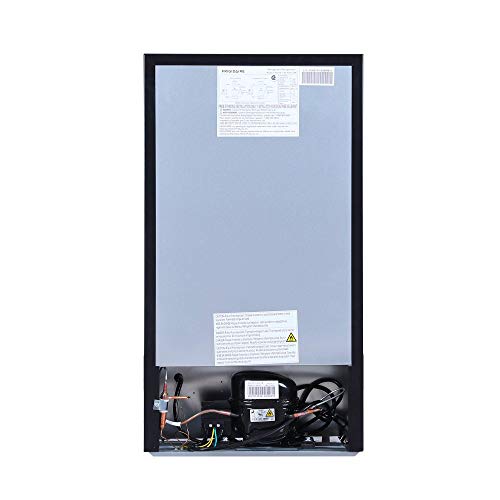 RCA RFR321-B-Black-COM RFR321 Single Mini Refrigerator-Freezer Compartment-Adjustable Thermostat Control-Reversible Doors-Ideal for Dorm, Office, RV, Garage, Apartment-Black Cubic Feet, 3.2 CU.FT