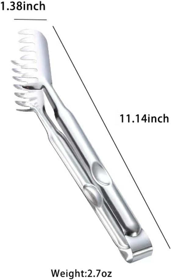 2 Pieces Spaghetti Spoon Set, Durable Stainless Steel Pasta Fork and Spoon, Heat Resistant 12 inch Pasta Server and
