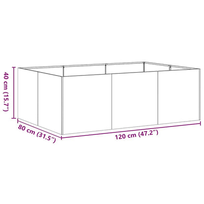 Foknhdi Large Rectangular Outdoor Metal Planter 31.5 x 47.2 x 15.7 in Matte Black for Patio Garden Balcony Durable Modern Raised Box Fits Flowers & Shrubs