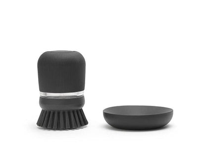 Brabantia 302626 Refillable Soap Dispensing Washing Up Scrubbing Dish Brush, One Size, Dark Gray
