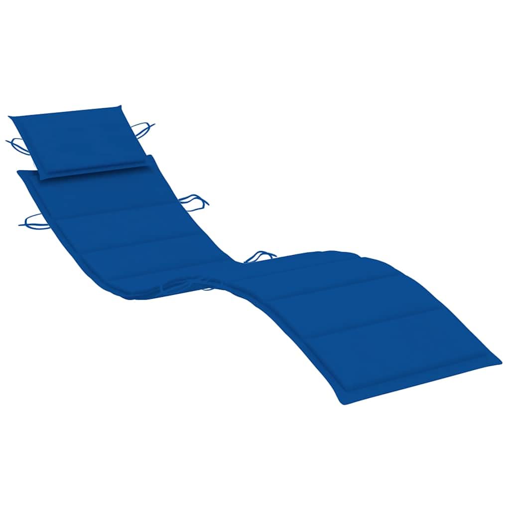 ZQQLVOO Sun Lounger with Table Royal Blue, Wood Solid Acacia Wood Standard Outdoor Chaise Lounge Sunbed for Beaches Pools