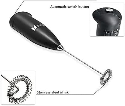Hongxin Handheld Milk Frother, Battery Operated Electric Foam Maker, Hand Blender for Coffee, Cappuccino, Latte, Hot
