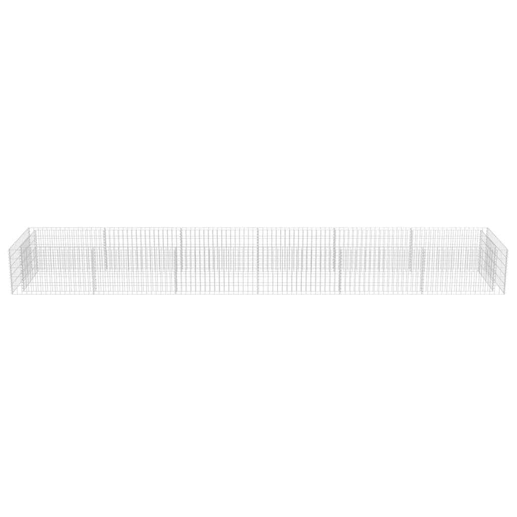 Foknhdi Galvanized Steel Large Gabion Raised Bed 212.6"x35.4"x19.7" Silver Planter Box for Vegetables, Herbs & Flowers