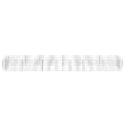 Foknhdi Galvanized Steel Large Gabion Raised Bed 212.6"x35.4"x19.7" Silver Planter Box for Vegetables, Herbs & Flowers
