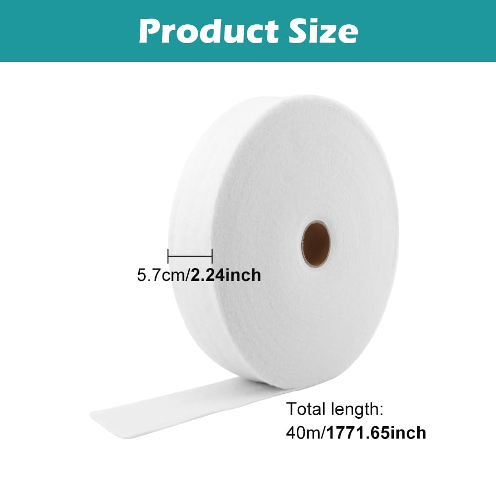 Meirivrn 2 Rolls Jelly Roll Batting Strip Thick Cotton Blend Fleece Battings for Jelly Roll Rugs, 2 1/4 Inch Cotton Blend Fleece Batting Strips Total 100 Yards for Throw Rugs(5.7cm/2.24inch)