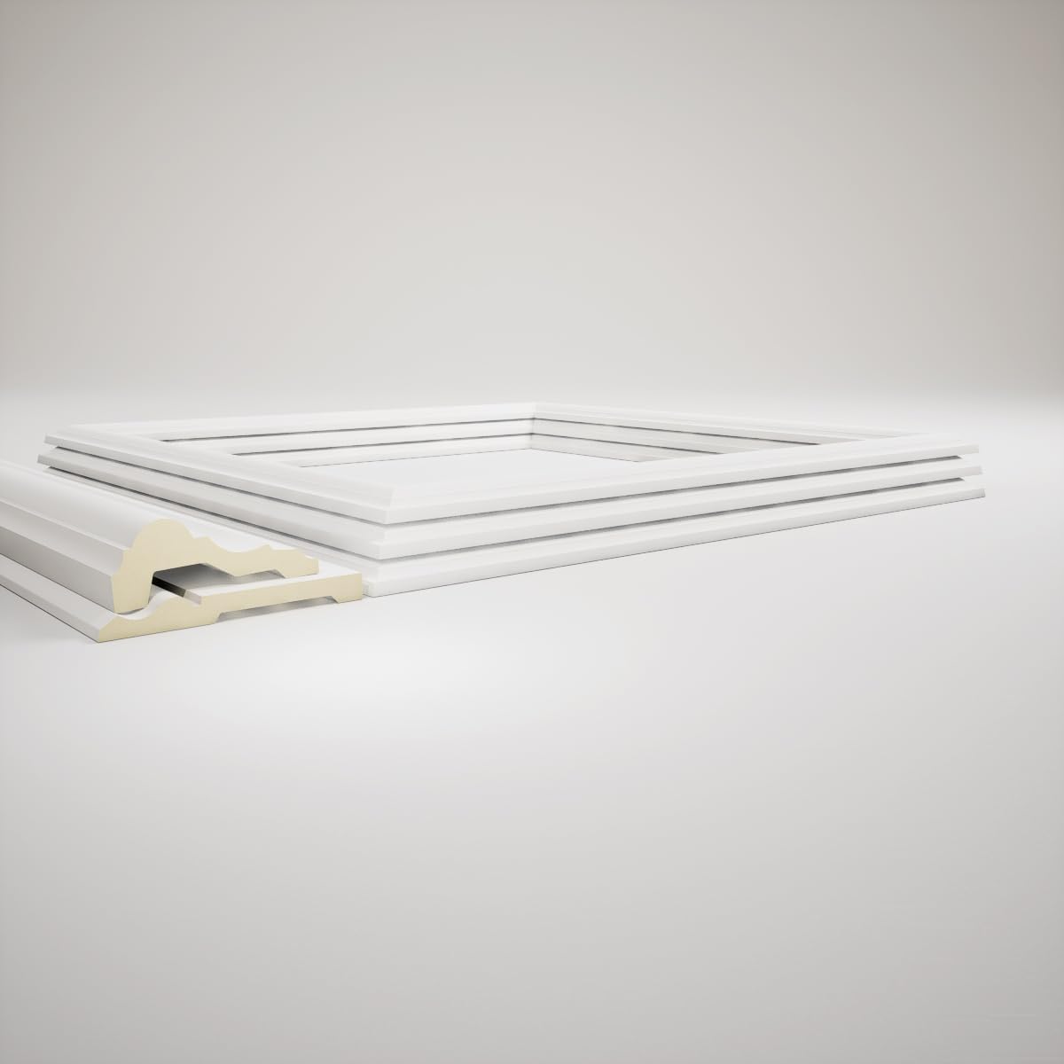 94 1/2"L (Adjustable 36"H to 40"H) Ashford Square Panel Traditional Wainscot Paneling Kit