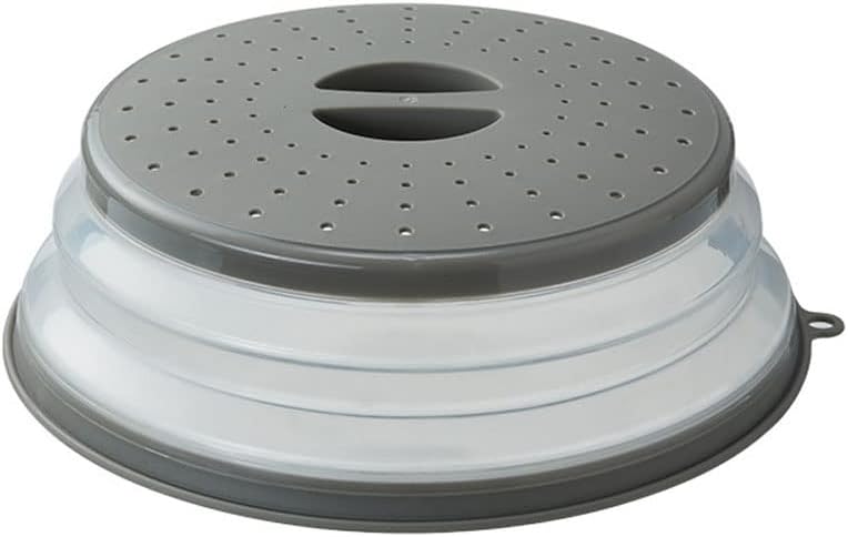 Collapsible Microwave Splatter Cover for Food with Silicone Mats, 10.5 Inch, Dishwasher-safe, BPA-Free Microwave Plate
