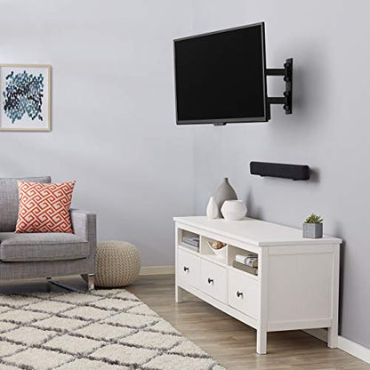 Amazon Basics Full Motion Articulating TV Monitor Wall Mount for 26" to 55" TVs and Flat Panels up to 80 Lbs, Black
