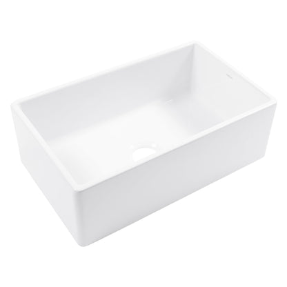 Sinkology Austen 30 Inch Farmhouse Sink Matte Black Fireclay Apron Front Single Bowl – Deep Basin, Undermount, Fits 33 Inch Cabinet