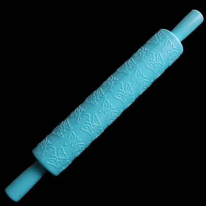 Ciieeo 4pcs Embossed Rolling Pin for Fondant Sugarcraft Floral Patterns Rose Heart Butterfly Daisy Portable Decorating Tool for Cakes Pastry Baking