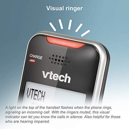 VTech VS112-4 Bluetooth 4 Handset Cordless Phone for Home with Answering Machine, Call Blocking, Caller ID, Intercom and Connect to Cell