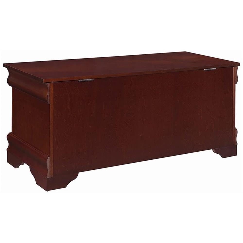 BOWERY HILL Traditional Wood Cedar Blanket Chest, Warm Brown Finish, 47" W x 17" D x 20" H, Cedar-Lined Interior, Solid Pattern, Versatile Storage for Hallway or Master Suite