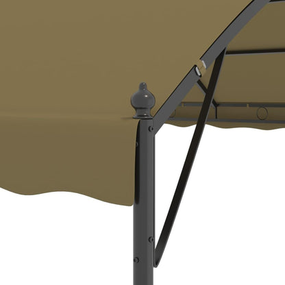 Large Gazebo Taupe and Black, Polyester Fabric Steel Frame, 157.5x157.5x102.4in Outdoor Canopy Tent for Patio, Garden, Event Outdoor Structures